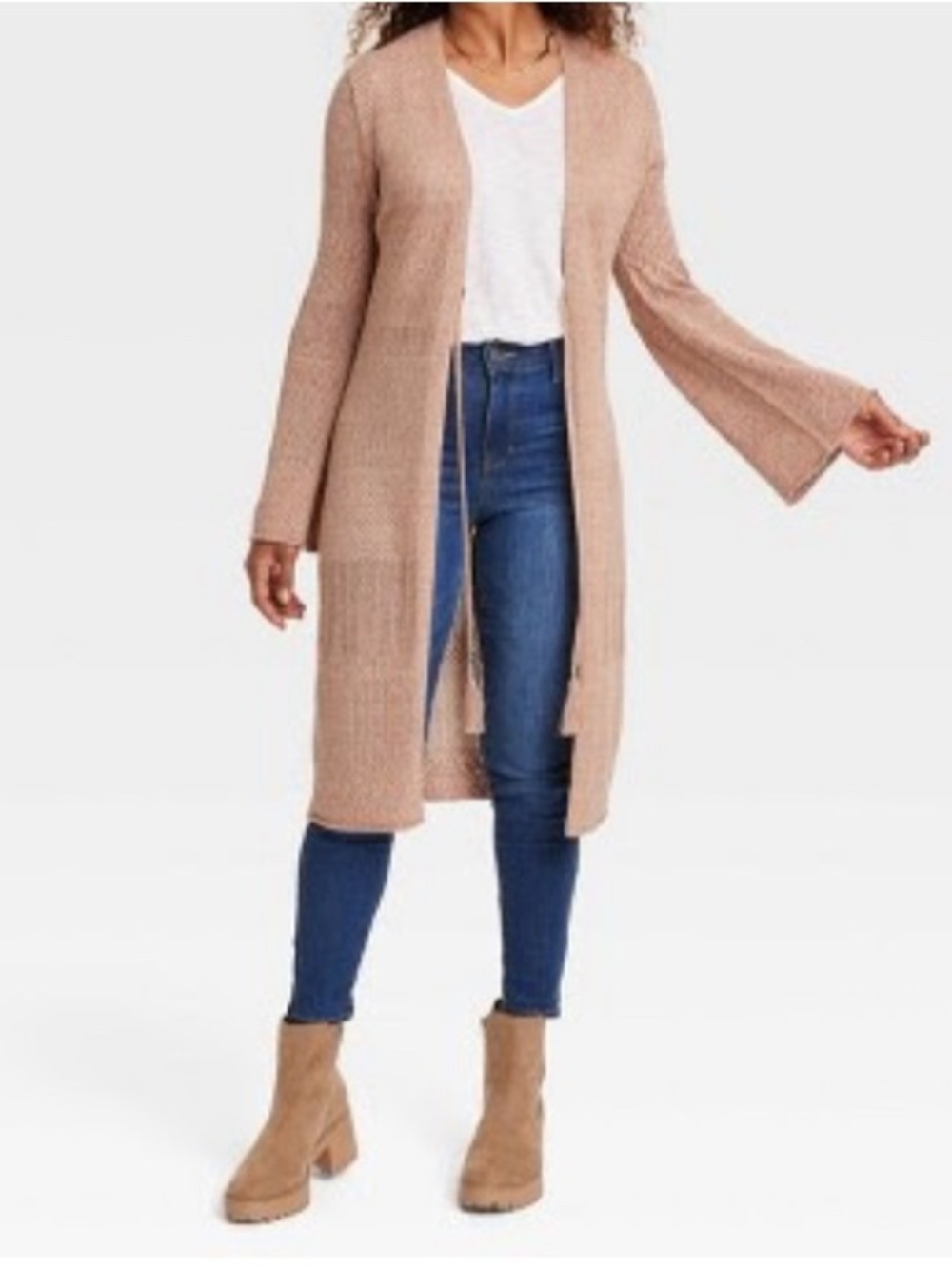 Dusty Rose Knit Tie-Front Cardigan